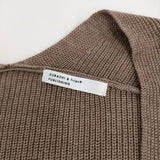 KURASHI&Trips ウール混 リブニット ロング カーディガン ブラウン レディース クラシアンドトリップス/北欧、暮らしの道具店【中古】5-1123T♪