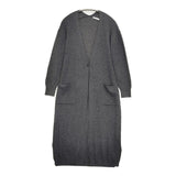 KURASHI&Trips ウール混 リブニット ロング カーディガン チャコールグレー レディース クラシアンドトリップス/北欧、暮らしの道具店【中古】5-1123T♪