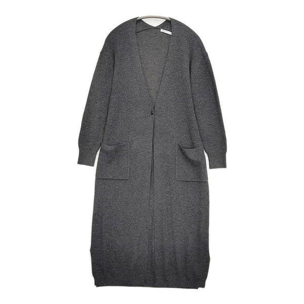 KURASHI&Trips ウール混 リブニット ロング カーディガン チャコールグレー レディース クラシアンドトリップス/北欧、暮らしの道具店【中古】5-1123T♪