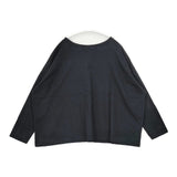 NARU 南出メリヤス コットン ワイド 長袖Ｔシャツ カットソー ロンＴ ブラック レディース ナル【中古】6-0215M∞
