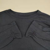 KURASHI&Trips 袖口タックのプルオーバー 903-70903785-X カットソー ネイビー レディース クラシアンドトリップス/北欧、暮らしの道具店【中古】6-0215M∞