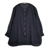 KURASHI&Trips とろみ素材のフレア ブラウス シャツ ネイビー レディース クラシアンドトリップス/北欧、暮らしの道具店【中古】6-0117M∞