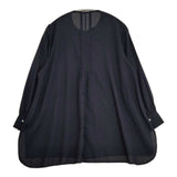 KURASHI&Trips とろみ素材のフレア ブラウス シャツ ネイビー レディース クラシアンドトリップス/北欧、暮らしの道具店【中古】6-0117M∞