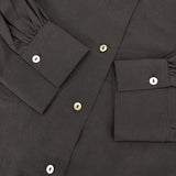 KURASHI&Trips とろみ素材のフレア ブラウス シャツ ネイビー レディース クラシアンドトリップス/北欧、暮らしの道具店【中古】6-0117M∞