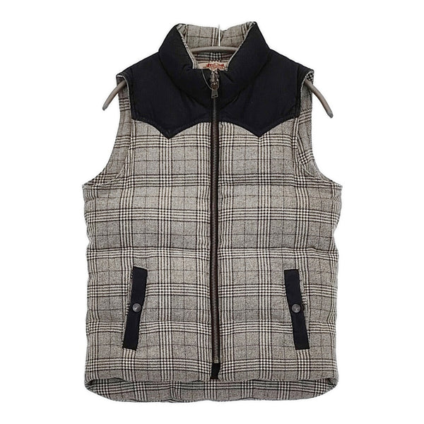 Levi's グレンチェック ヨークダウン PCL15-210 サイズM ダウンベスト グレー レディース リーバイス【中古】5-1115T♪