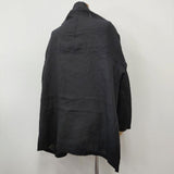 fog linen work リトアニア製 リネン 羽織 ジャケット カーディガン ブラック レディース フォグリネンワーク【中古】6-0405M∞