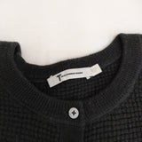 T by Alexander Wang ヘンリーネックワッフルセーター サイズS メリノウール ニット ブラック レディース アレキサンダーワン【中古】5-1123T♪