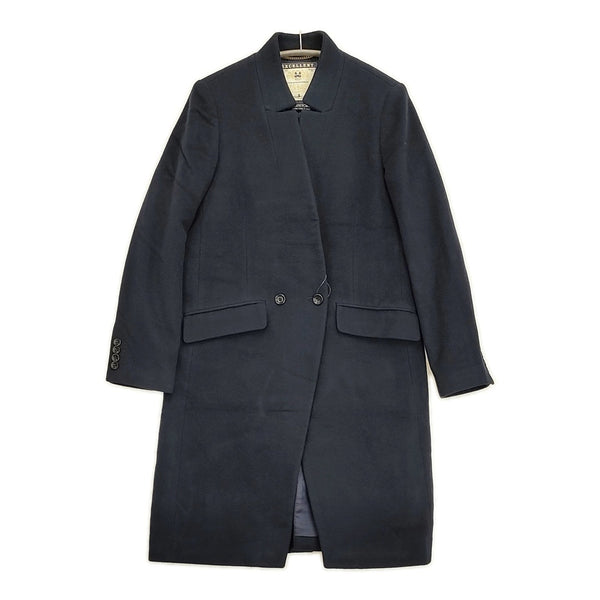 JOURNAL STANDARD L'essage PONTETORTO 2 ウールカシミヤダブルボタンコート 紺 レディース ジャーナルスタンダードレサージュ【中古】5-1018A♪