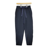 saqui ファリエロサルティ地 テーパードリボンパンツ 定価29700円 18BA02 パンツ ネイビー レディース サキ【中古】6-0215G∞