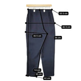 saqui ファリエロサルティ地 テーパードリボンパンツ 定価29700円 18BA02 パンツ ネイビー レディース サキ【中古】6-0215G∞