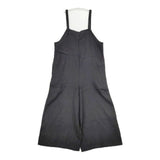 fog linen work リトアニア製 リネンサロペットパンツ オーバーオール サロペット ブラック レディース フォグリネンワーク【中古】6-0408M∞