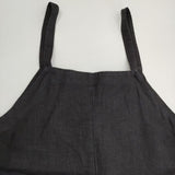 fog linen work リトアニア製 リネンサロペットパンツ オーバーオール サロペット ブラック レディース フォグリネンワーク【中古】6-0408M∞