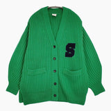 Spick and Span レターマンビッグカーディガン 定価23100円 カーディガン 22AW グリーン レディース スピックアンドスパン【中古】5-1115T♪