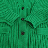 Spick and Span レターマンビッグカーディガン 定価23100円 カーディガン 22AW グリーン レディース スピックアンドスパン【中古】5-1115T♪