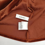 AMERI OVER GATHER SLEEVE TOP ベロアトップス ブラウス シャツ ブラウン系 レディース アメリ【中古】5-1116T∞