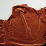 AMERI OVER GATHER SLEEVE TOP ベロアトップス ブラウス シャツ ブラウン系 レディース アメリ【中古】5-1116T∞