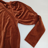 AMERI OVER GATHER SLEEVE TOP ベロアトップス ブラウス シャツ ブラウン系 レディース アメリ【中古】5-1116T∞