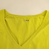 three dots ウール Vネック セーター ニット イエロー レディース スリードッツ【中古】5-1120T∞