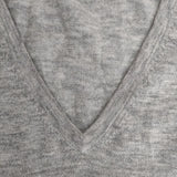 three dots ウール Vネック セーター ニット グレー レディース スリードッツ【中古】5-1119T∞