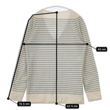 YURI+PARK ボーダー セーター ニット ベージュ ブルー レディース ユリパーク【中古】5-1129T∞