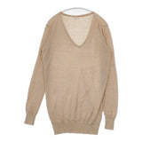 three dots ウール セーター ニット ベージュ レディース スリードッツ【中古】5-1120T∞