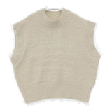 AMERI FEATHER OVER CARDIGAN WITH VEST ベスト カーディガン セットアップ ツインニット セーター ニット ベージュ レディース アメリ【中古】5-1116T∞