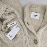 AMERI FEATHER OVER CARDIGAN WITH VEST ベスト カーディガン セットアップ ツインニット セーター ニット ベージュ レディース アメリ【中古】5-1116T∞