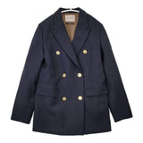 BEAMS LIGHTS ウール ダブルテーラード ジャケット 定価42900円 紺ブレ 金ボタン テーラードジャケット 20AW ネイビー レディース ビームスライツ【中古】5-1116T∞
