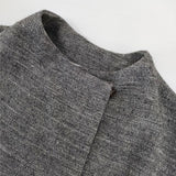 Jacques Marceau UNIQUE リネン ウール コート グレー レディース ジャック マルソー【中古】5-1116T∞