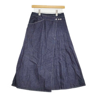 BEAMS BOY ラップ プリーツ スカート 定価19580円 サイズ2 デニム ロングスカート インディゴ レディース ビームスボーイ【中古】5-1011G♪