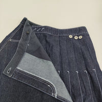 BEAMS BOY ラップ プリーツ スカート 定価19580円 サイズ2 デニム ロングスカート インディゴ レディース ビームスボーイ【中古】5-1011G♪