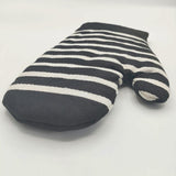 ALDIN ボーダーミトン 鍋つかみ キッチンミトン 手袋 ブラック ホワイト レディース アルディン【中古】5-1130G∞