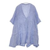 fog linen work リトアニア製 リネン カシュクール 羽織 ワンピース ブルー レディース フォグリネンワーク【中古】6-0406M∞