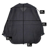 MARGARET HOWELL 578-153420 リネン 七分袖 ブラウス シャツ ブラック レディース マーガレットハウエル【中古】6-0406M∞