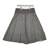 agnes b. ウール チェック フレア スカート ブラック ホワイト レディース アニエスベー【中古】5-1116T∞