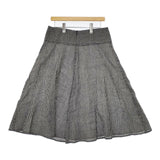 agnes b. ウール チェック フレア スカート ブラック ホワイト レディース アニエスベー【中古】5-1116T∞