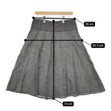 agnes b. ウール チェック フレア スカート ブラック ホワイト レディース アニエスベー【中古】5-1116T∞