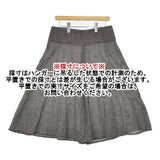 agnes b. ウール チェック フレア スカート ブラック ホワイト レディース アニエスベー【中古】5-1116T∞