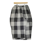 TANG トップガーゼチェック製品洗いパンツ 定13750円 38 2315406 ワイドイージーパンツ 25SS グレー ブラック レディース タング【中古】5-1011M♪