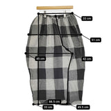 TANG トップガーゼチェック製品洗いパンツ 定13750円 38 2315406 ワイドイージーパンツ 25SS グレー ブラック レディース タング【中古】5-1011M♪