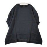 heavenly リネンギャザースリーブリブネックプルオーバー 定価12980円 ブラウス シャツ 25SS ブラック レディース ヘブンリー【中古】6-0510S∞