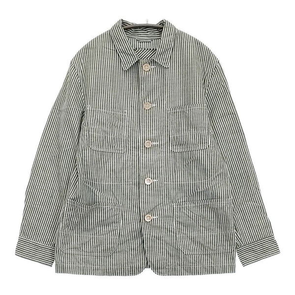 45R/45rpm スーピマオックスの908 4ポケットシャツ ストライプ 定価57200円 グリーン レディース フォーティーファイブアールピーエム【中古】5-1026M♪