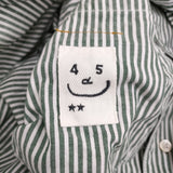 45R/45rpm スーピマオックスの908 4ポケットシャツ ストライプ 定価57200円 グリーン レディース フォーティーファイブアールピーエム【中古】5-1026M♪