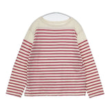 45R/45rpm 36番天竺の908バスクTシャツ ボーダー 定価19800円 長袖Ｔシャツ カットソー ロンＴ オフホワイト レッド レディース フォーティーファイブアールピーエム【中古】6-0128M∞