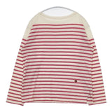 45R/45rpm 36番天竺の908バスクTシャツ ボーダー 定価19800円 長袖Ｔシャツ カットソー ロンＴ オフホワイト レッド レディース フォーティーファイブアールピーエム【中古】6-0128M∞