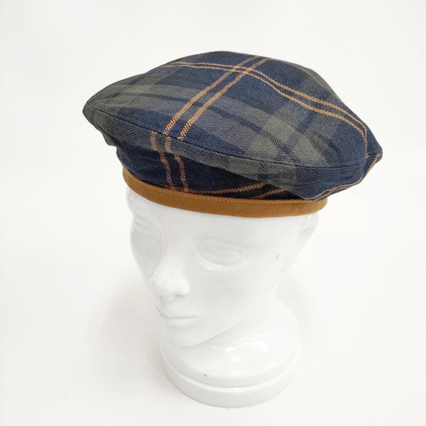 45R/45rpm 再びダックのベレー チェック 定価24200円 ベレー帽 ネイビー グレー レディース フォーティーファイブアールピーエム【中古】5-1112G◎