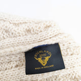 HIGHLAND2000 ケーブルニット イングランド製 ウール 帽子 ニットキャップ アイボリー レディース ハイランド2000【中古】5-1112T◎