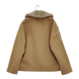 45R/45rpm メルトンPラップJACKET ムートンカラー 定価97900円 コート キャメル レディース フォーティーファイブアールピーエム【中古】5-1121T♪