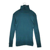 homspun 40/1丸胴テレコタートルネック 232-6286 リブ カットソー エメラルドグリーン レディース ホームスパン【中古】6-0117M∞