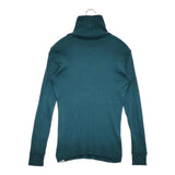 homspun 40/1丸胴テレコタートルネック 232-6286 リブ カットソー エメラルドグリーン レディース ホームスパン【中古】6-0117M∞